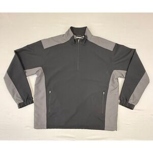 Ping Golf Men's Grind 1/4 Zip Windbreaker Pullover Black Grey Size Large EUC